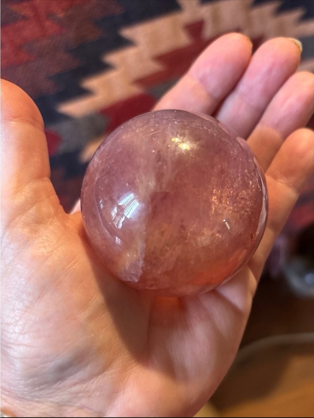 Pink Fluorite Sphere - Picture 8 of 9